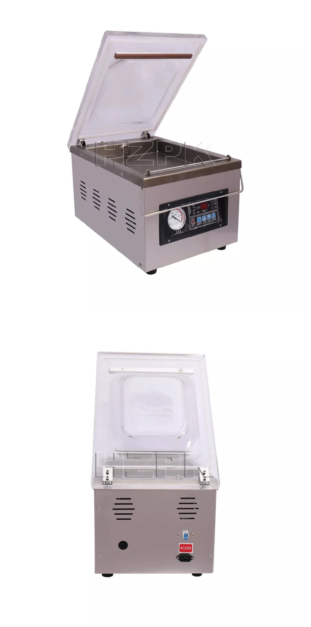 Hzpk Dz 260 Aluminum Foil Bag Food Chamber Vacuum Sealer Packing Machine for Sale