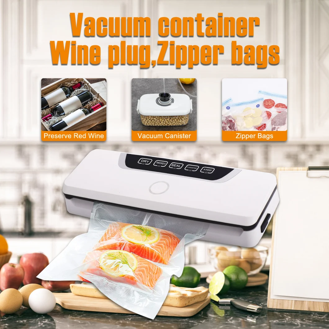 Ootd Handheld Vacuum Sealer with Double Pump and BPA Free Vacuum Bags for Food Packaging and Sous Vide Cooking