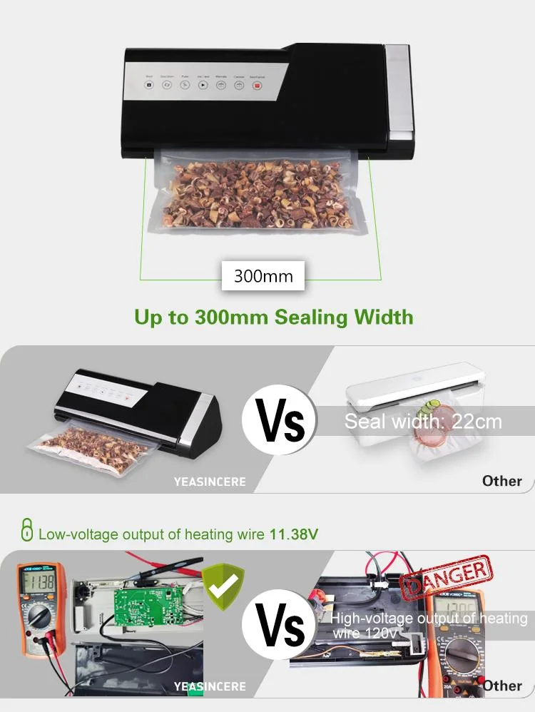 Kitchen Appliance Table Top Vacuum Packing Machine Automatic Packaging Machine Bag Sealer Food Vacuum Plastic Bag Packing Sous Vide Vacuum Sealer Price