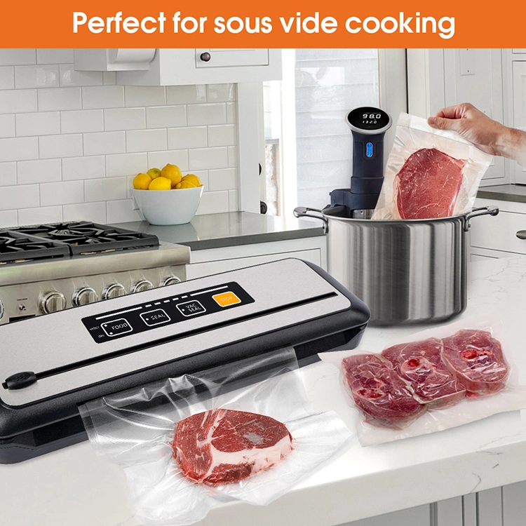 Household Portable Black Stainless Steel Vacuum Packing Sous Vide Food Storage Vacuum Sealer